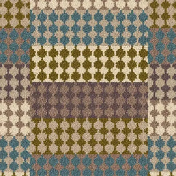 Alternative Flooring Quirky Margo Selby Patch Blue Axminster Wool Blend Carpet