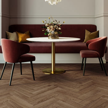 Invictus Maximus LVT Flooring in Highland Oak Chocolate Herringbone