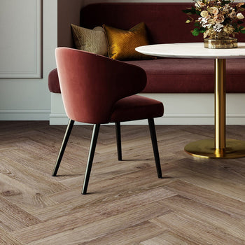 Invictus Maximus LVT Flooring in Highland Oak Roasted Herringbone