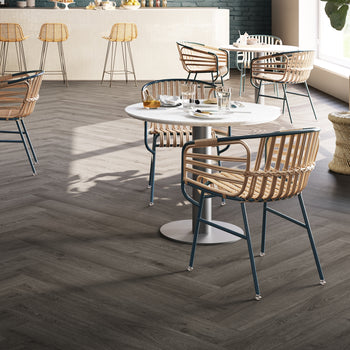 Invictus Maximus LVT Flooring in Highland Oak Ebony Parquet