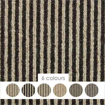 Kingsmead Mineral Stripe 100% Wool Loop Carpet