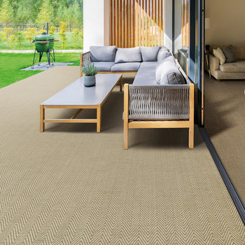 Riviera Home Medina 100% Tufstrand Polypropylene Flatweave Narrow Chevron Herringbone Carpet