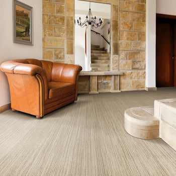 Riviera Home Siena 100% Wool Handwoven Flatweave Stripe Loop Carpet